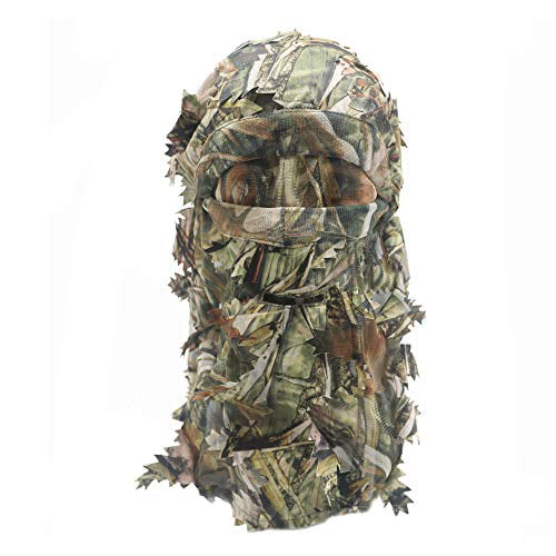 Ghillie Face Mask 3D Leafy Ghillie Camo Full Cover Headwear Hunting Accessories 