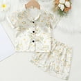 thumbnail image 2 of TOWED22 Girl Pajamas Silk Pjs Shirt Tops Shorts 2Piece Set Toddler Kids Little Girl Nightgown Gift,18-24 M, 2 of 7