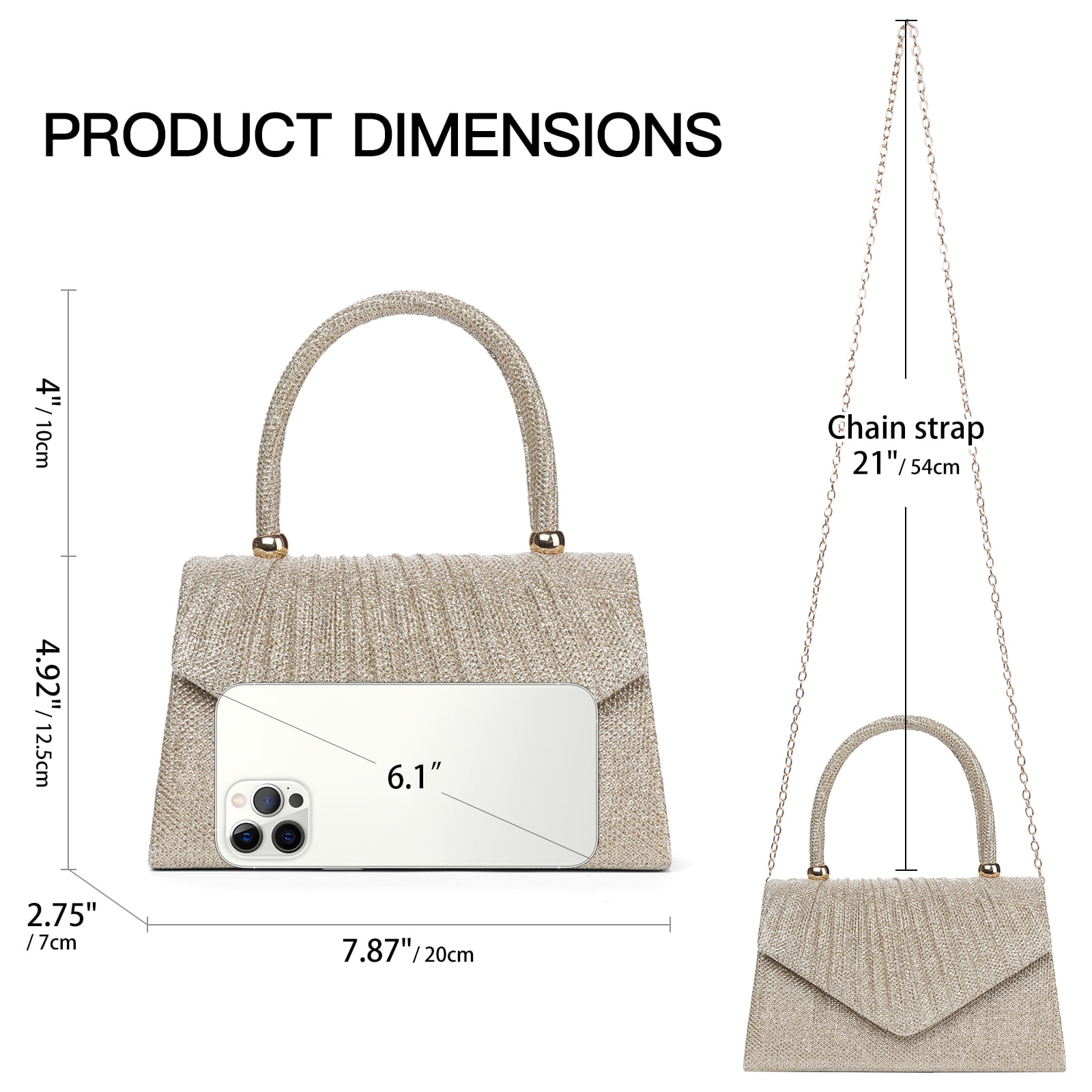 LOUEBICA Evening Bag Sparkly Clutch Purses for Women Wedding Party Women's Shoulder Bag Crossbody Handbags