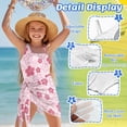 thumbnail image 6 of Jiueut Pink Cherry Blossom Print Girls Swimsuit with Adjustable Straps One Piece Bathing Suit with Cover Up Skirt Cut Out Girls' Swimwear 7-8 Years, 6 of 7