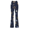 thumbnail image 4 of QATAINLAV Womens Snowflake Print Ugly Christmas Leggings Tummy Control High Waisted Flare Yoga Pants Casual Bootcut Workout Bell Bottom Xmas Funny Costume Multicolor XL, 4 of 5
