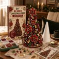 thumbnail image 5 of DIY Beaded Christmas Tree Kit - 3D Crystal Beaded Xmas Tree Craft Set with Colorful Beads, Ornaments & Angel Topper - Tabletop Holiday Home Decor, Christmas Gift, 5 of 7
