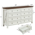thumbnail image 2 of AENKYO Farmhouse Dresser with 8 Drawers, Storage Drawer Chest for Home, Cream White & Rustic Brown Finish, 2 of 7