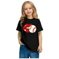 thumbnail image 4 of HVOBBTY T-Shirt Décontracté à Manches Courtes pour Tout-Petits, T-Shirt Imprimé Baseball pour Garçons et Filles, Mode Col Rond, Manches Courtes, Noir, 9 Ans, 4 of 5