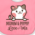 thumbnail image 4 of Inktastic Meemaw and Pop Pop Cat Grandchild Girls Baby Bib, 4 of 4