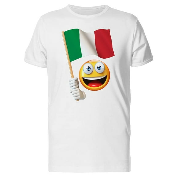 Happy Icon With Italian Flag T-Shirt Men -Image by Shutterstock, Male Large