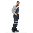 thumbnail image 6 of Men's Hi-Vis Bib Overall Men Enhanced Visibility Denim Dungaree PANTS Orange Dark Blue 40-32, 6 of 8