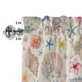 thumbnail image 2 of Valances for Windows Vintage Sea Stars Pearls Shells Flowers Rod Pocket Short Curtain for Bathroom Living Room Bedroom Summer Plant 1 Panel 54x18in, 2 of 9