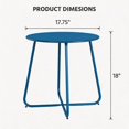 thumbnail image 2 of Decksplore Metal Outdoor Patio Side Table, Round Weather Resistant End Table, Peacock Blue, 2 of 6