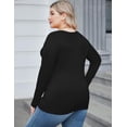 thumbnail image 3 of Zeagoo Women's Plus Size Long Sleeve Shirts Scoop Neck Slim Fitted T Shirt Stretchy Bodycon Basic Tee Tops, 3 of 6