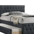 thumbnail image 4 of Maykoosh Global Greatness Full Size Upholstered Bed With Twin Trundle, Tufted Charcoal Burlap, 4 of 5