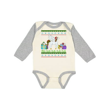 

Inktastic Christmas Festive Unicorns Fa-La-La-La-La Gift Baby Boy or Baby Girl Long Sleeve Bodysuit