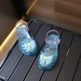 thumbnail image 4 of JDEFEG Girls' Sandals Jelly Shoes Comfort Summer Outdoor Casual Beach Shoes with Flower Bowknot Non Slip Walking Shoes Girl Beach Sandals Shoes Blue Size 12.5, 4 of 6