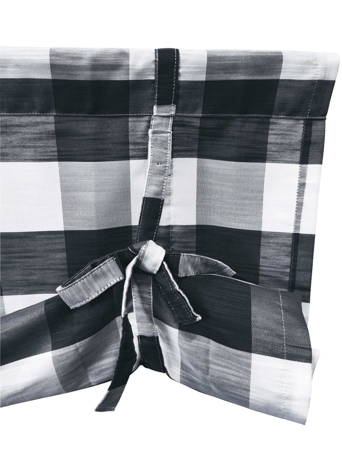 Better Homes & Gardens Black/White Balloon Shade Light Filtering Rod Pocket Curtain Panel, 42" x 63"