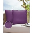 thumbnail image 6 of Pack of 2 Outdoor Pillow Covers, Pure Purple Waterproof Square Throw Pillowcase Cushion Decorative Pillow Covers for Couch Patio Tent, 20x20 in, 6 of 6
