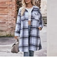 thumbnail image 3 of New Plus Size Plaid Jackets for Womens 2024 Autumn and Winter Loose Plaid Printed Hatless Jacket Tops, 3 of 8