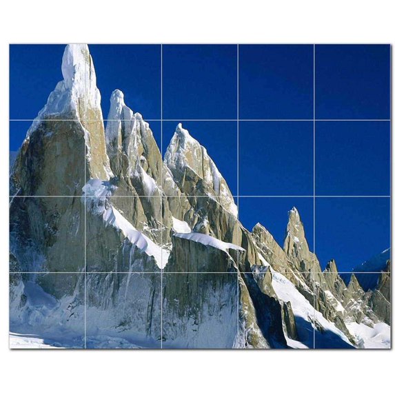 Mountain Scene Ceramic Tile Mural Kitchen Backsplash Bathroom Shower, 405633-XL5