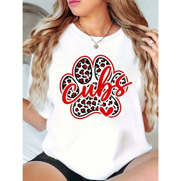 Vintage Cubs School Sports Fan Team Spirit Back To School T-Shirt Clothes For Women