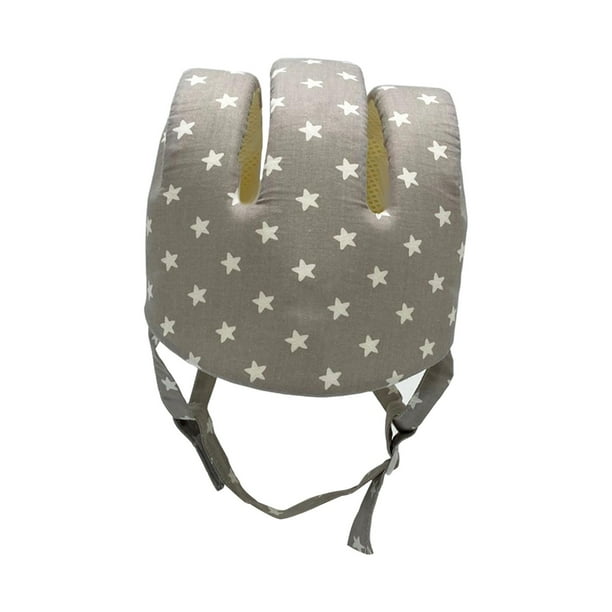 Casco para bebé, casco para 1-2 años, algodón, sin golpes, para gatear, caminar, caminar, bebé, casco seguro para bebé gris