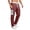 A499 Red, variant on Relaxed Fit Drawstring Cargo Pants for Men Waffle Knit Textured Trousers Side Pockets Breathable Bottoms Casual Lounge Home-wear