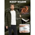 thumbnail image 6 of Wantdo Men's Coat Waterproof Winter Coat Heavyweight Winter Jacket with Hood Army Green XL, 6 of 8