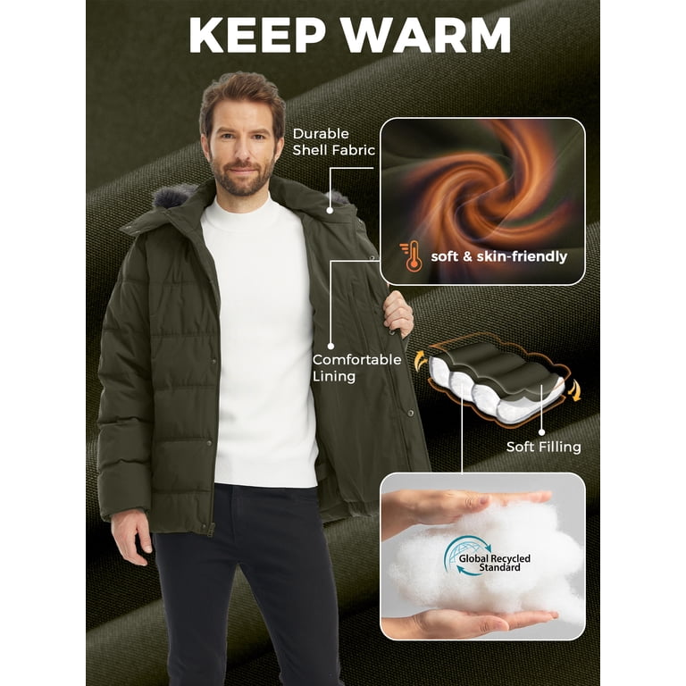 Wantdo Men's Winter Puffer Jacket Waterproof Parka photo 3