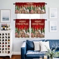 thumbnail image 2 of Merry Christmas Kitchen Curtains Sets for Windows 24 Inch Length, Winter Trees Xmas Snowflake Gingerbread Rod Pocket Window Treatments Tier Curtains and Valances Set for Bedroom/Bathroom, 2 of 8