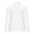 thumbnail image 5 of hotojiny Womens Clothes Fall Tops for Women 2023 Long Sleeve Solid T Shirts Ruffle Turtleneck Casual Work Shirts Dressy Comfy Tunic Blouse, 5 of 7