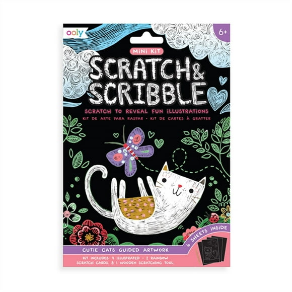 Ooly Rasca y Descubre MINI SCRATCH & SCRIBBLE GATITOS- 7 pzs Ooly 161-039