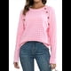 thumbnail image 1 of Suéteres de Punto Casuales para Mujer, Jerseys de Larga con Cuello Redondo Rosa M, 1 of 10