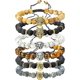 thumbnail image 1 of SZTXJ 6 Pack Mens Dragon/Lion/Panther Charm Bead Bracelet Natural Lava Rock Stone Bracelet, 8mm, 1 of 4