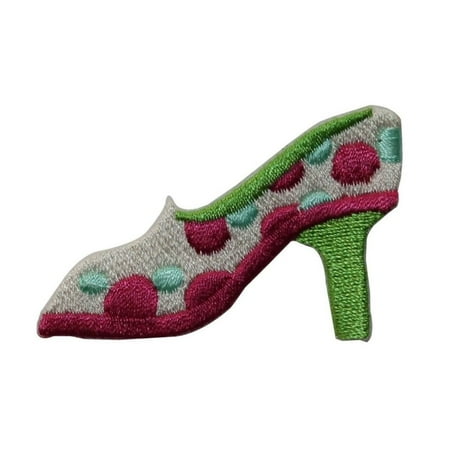 Polka Dot Heels Shoes - ID 7446 Polka Dot High Heel Patch Fashion Shoe Pump Embroidered Iron On Applique