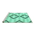 thumbnail image 2 of Ahgly Company Machine Washable Indoor Square Abstract Turquoise Blue Modern Area Rugs, 5' Square, 2 of 4