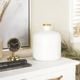thumbnail image 2 of DecMode 12" White Glass Vase with Gold Rim, 2 of 8
