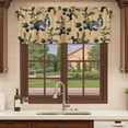thumbnail image 6 of Blueberry Spring Leaves Curtain Valances for Windows, Kitchen Valance Window Treatments Panel 2 Pack, Brown Botanical Branches Rod Pocket Short Curtains for Bathroom Bedroom 42 x 12 Inch, 6 of 8