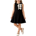 thumbnail image 2 of Xdegoge Elegant Toddler Formal Party Dress for Kids Girls Knee Length A Line Sleeveless Crewneck Evening Dress Pearl Beaded Big Bowknot Cute Wedding Guest Pageant Dance Outfit, 2 of 9