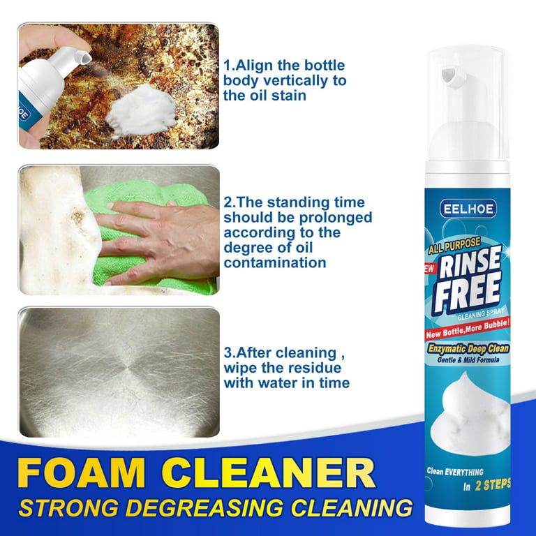 Multi Purpose Powerful Foam Cleaner for Kitchen Appliances, Pans, All  purpose Rinse-free Cleaning Spray, No-rinse Bubble Cleaner Deep Cleaning  Spray, Powerful Stain Removal Kit for Bathroom Car 