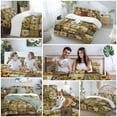 thumbnail image 5 of Retro Pastoral Duvet Cover Set Queen Size, Sunflowers Star Farmhouse Plaid Patchwork 4 Piece Soft Microfiber Bedding Set with 1 Duvet Cover, 1 Flat Sheet, 2 Pillowcases, 5 of 9