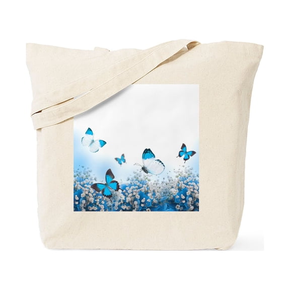CafePress - Flowers And Butterflies Tote Bag - Unisex Canvas Tote Bag, Beige, 1-Piece