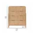 thumbnail image 5 of Benjara Cid Tori 47 Inch Tall Dresser Chest, 4 Fluted Drawers, Gold Handles, Brown, 5 of 6