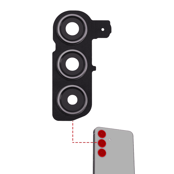 Replacement Back Camera Lens With Cover Bezel Ring Compatible With Samsung Galaxy S24 5G (Onyx Black)