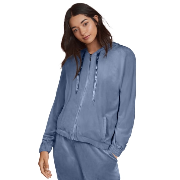 ellos Plus Size Velour Hooded Sweatshirt