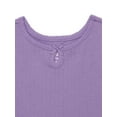 thumbnail image 2 of Wonder Nation Girls Ribbed Pointelle Keyhole T-Shirt, Sizes 4-18 & Plus, 2 of 3