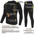 thumbnail image 2 of LLC Black Men's Quick Dry Thermal Base Layer Compression Suit for Workout, Skiing, Running, and Hiking - Size L, 2 of 5