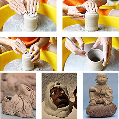 19PCS Pottery & Clay Sculpting Tool Sets DIY Art Pottery Crafts Tool Kits  Wooden Handle Modeling Ceramics Tools