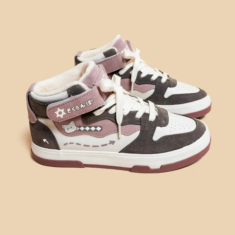 靴 Amy Amy and Michael Kawaii High Top Sneakers for Girls Students