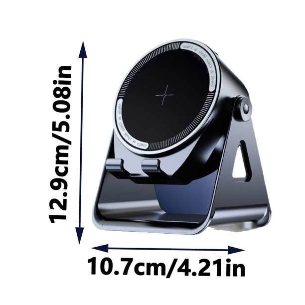 Altavoz de inducción inalámbrico con soporte para teléfono móvil y altavoz Bluetooth, sonido estéreo, luz ambiental RGB