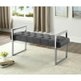 thumbnail image 1 of Imperial Tufted Bench With Silver Stand (Gray), 1 of 1