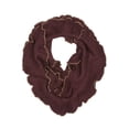 thumbnail image 2 of Womens Metalic Ruffled Trip Infinity Scarf - Burgundy, 2 of 2
