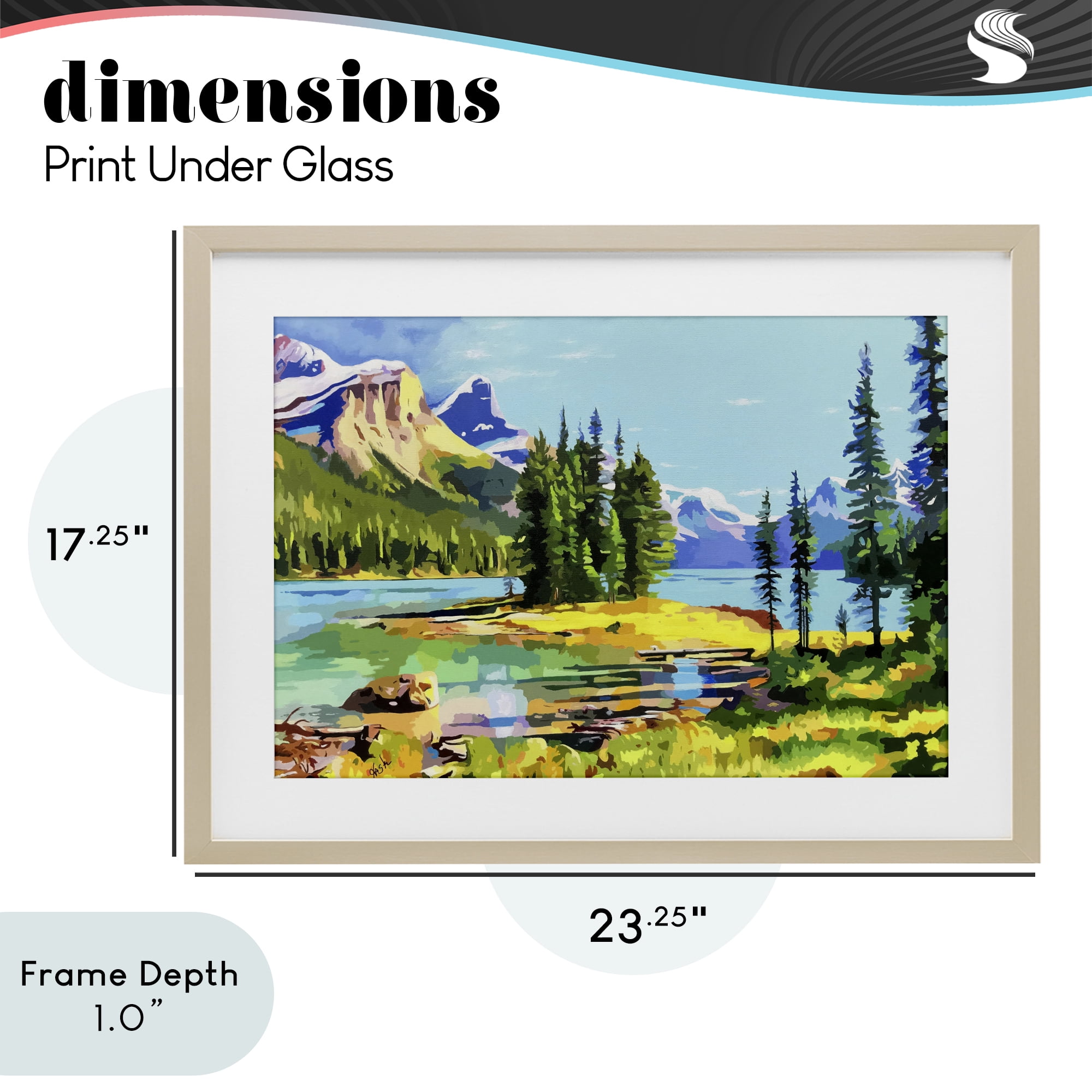 Stupell Industries Alpine Mountain Solitude Birch Framed Print Under Glass, design by John Jaster